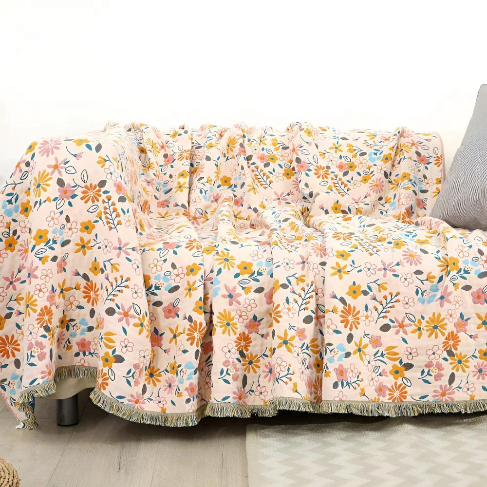 Daisy Dreamer Reversible Tassel Blanket by Casa & Beyond