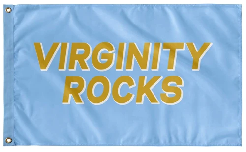 Virginity Rocks Flag-3x5 FT Banner-100% polyester-2 Metal Grommets by flagsshop