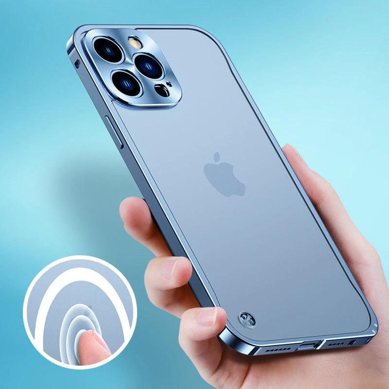 Magnetic phone case for iPhone with metal frame by Bowlift