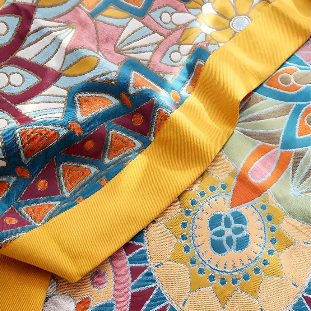 Moroccan Floral Jacquard Cotton Blanket by Casa & Beyond