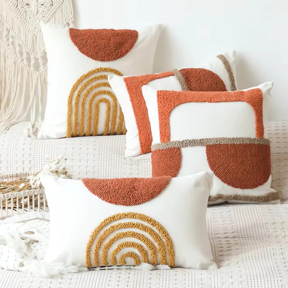 Eden Geometric Embroidery Cushion Cover by Casa & Beyond
