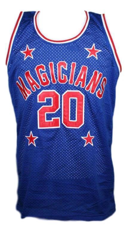 Mark Haynes Jersey #20 Harlem Magicians Basketball Sewn Blue by My store basketball