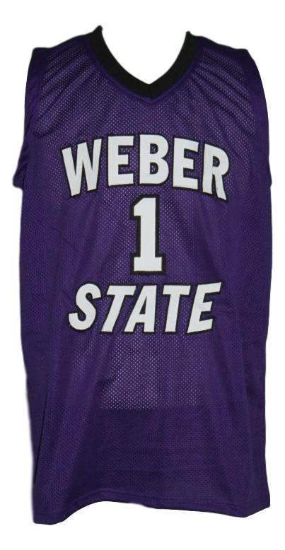 Damian Lillard Jersey #1 Custom College Basketball New Sewn Purple by My store basketball