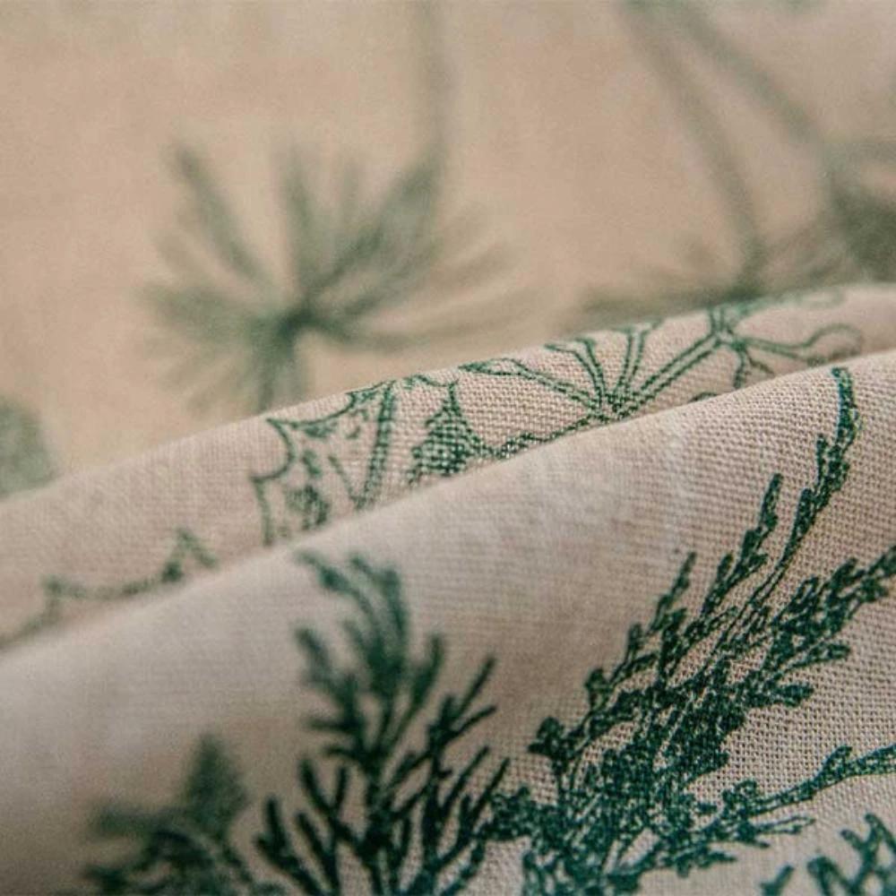 Green Pine Bird Pattern Tassel Curtain by Casa & Beyond