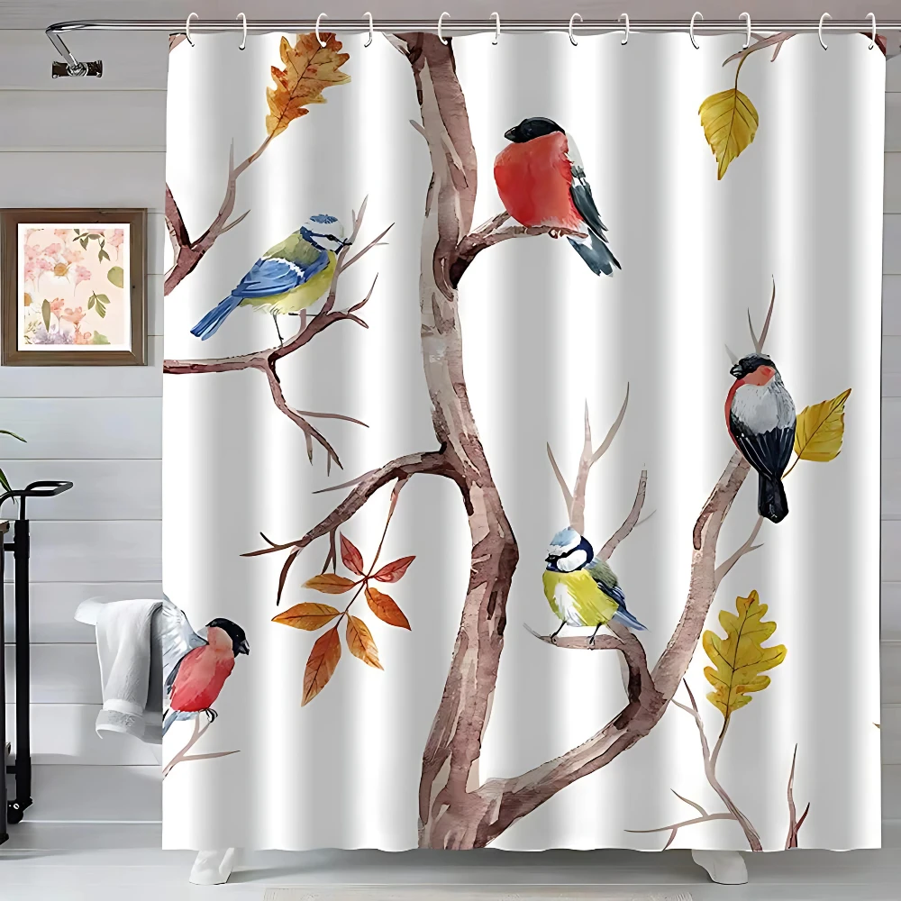 Natural Style Bird & Tree Branches Shower Curtain by Casa & Beyond