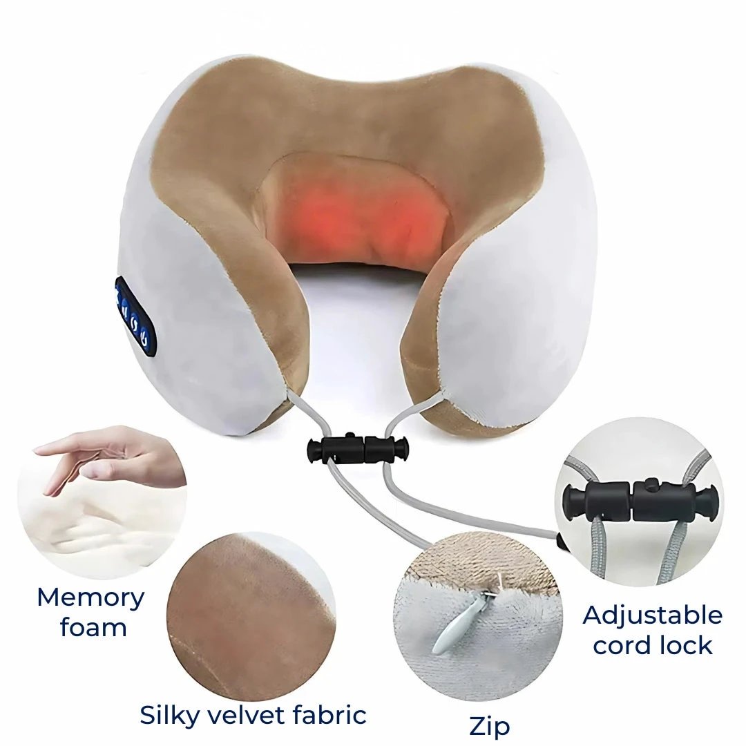 Eleviva | U-Shaped Neck Massager – Travel Pillow with Memory Foam – Elevation – Back Support – Snoring – Legs – Relaxation Bowlift by Bowlift