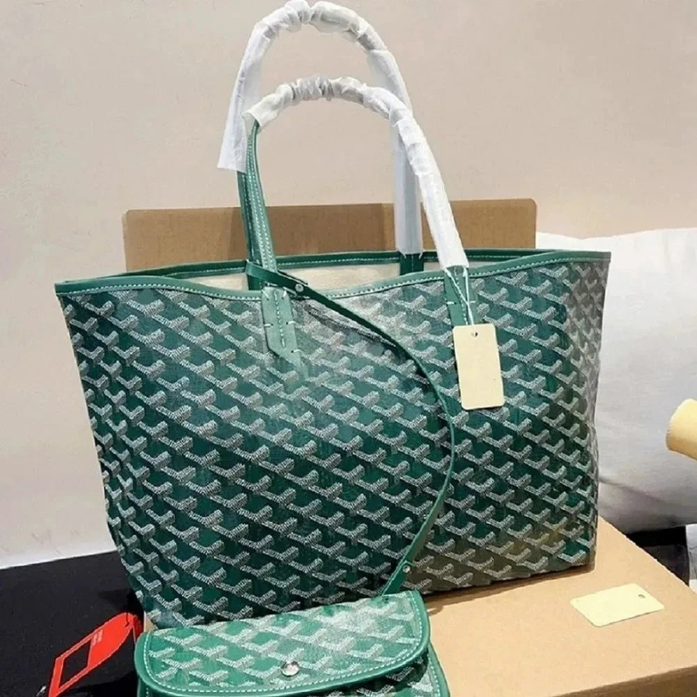 Luxury Designer Tote Bag Women’s High-End Black and Green Letter Handbag by jinxuan_shoe