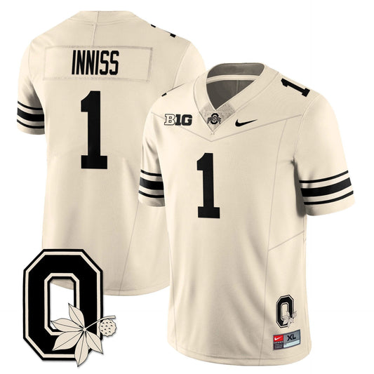 Brandon Inniss Jersey #1 Ohio State Buckeyes 2025 Vapor Limited Stitched Cream by My Store NCAA Football Jerseys