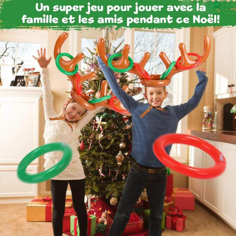 Ring toss game with wooden rings from reindeer Christmas by Bowlift
