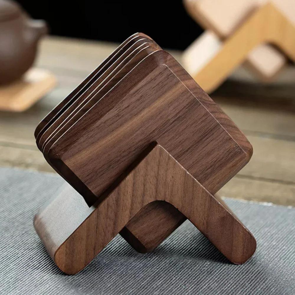 Sleek Stack Wooden Coaster Set | 6pcs by Casa & Beyond