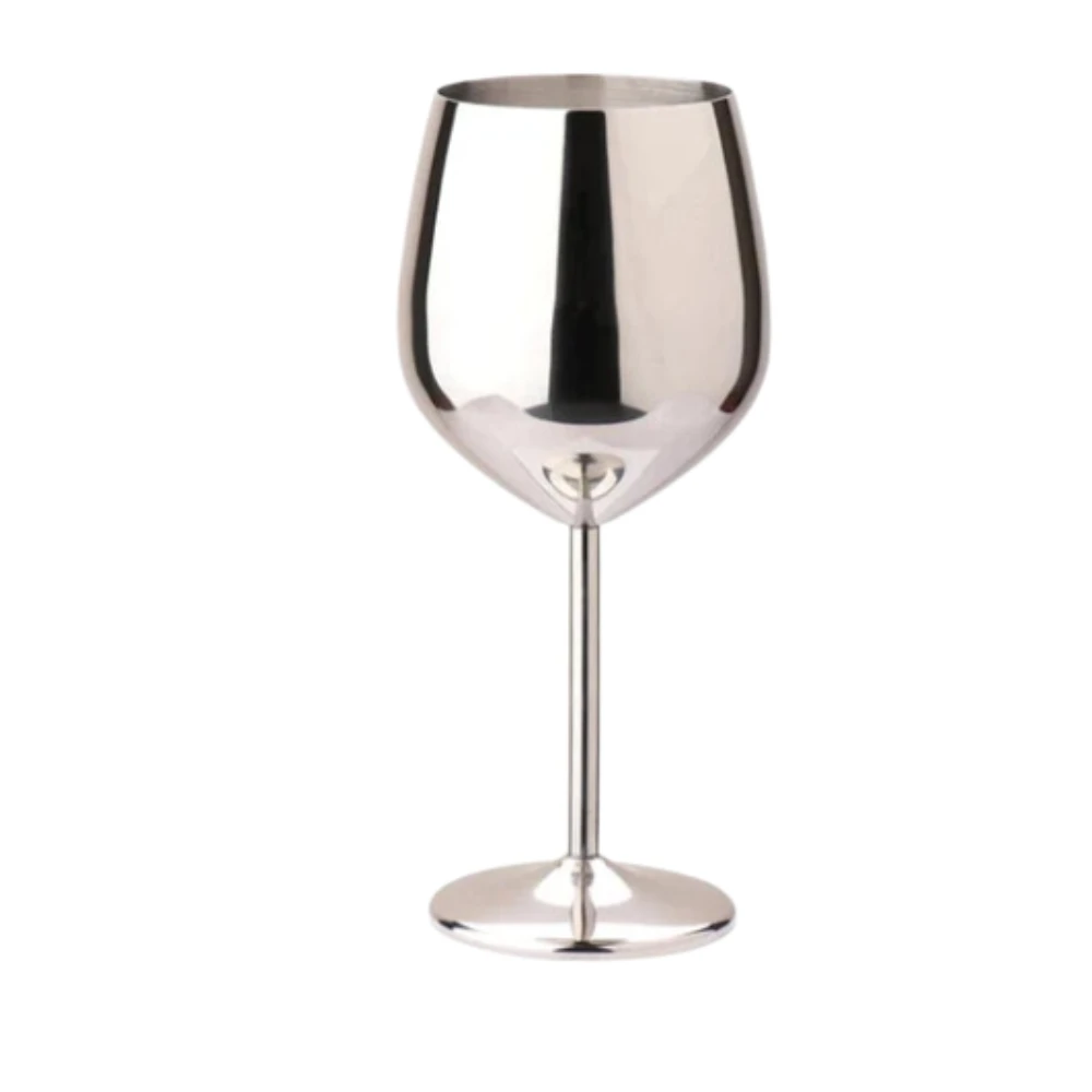 Lustrous Stainless Steel Wine Glass by Casa & Beyond