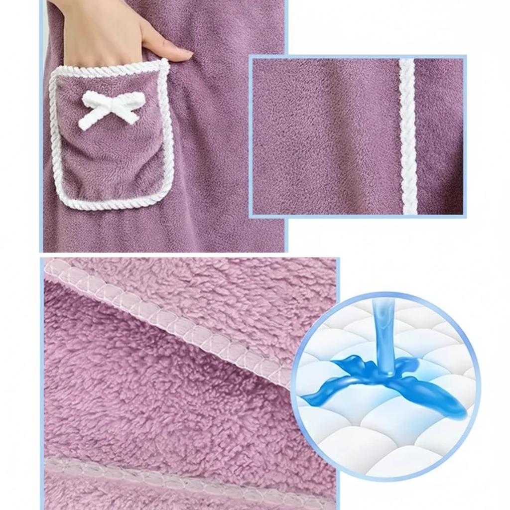 Highly Absorbent Fleece – Snap Button Fit – Soft Lightweight Comfort for Shower Gym & Travel Bowlift by Bowlift