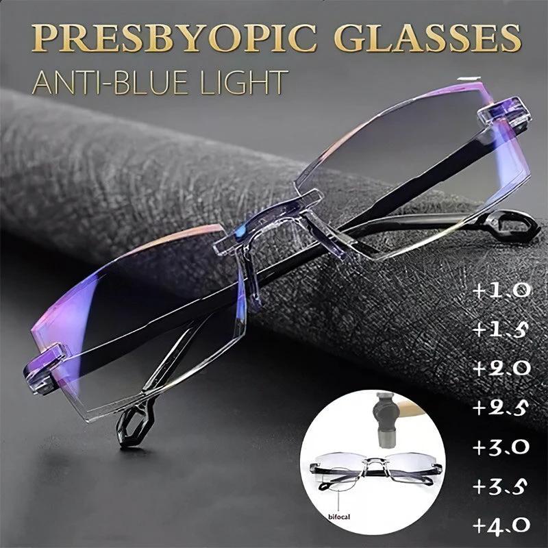2024 new high hardness anti-blue light sapphire reading glasses dual focus intelligent reading glasses by BowLift