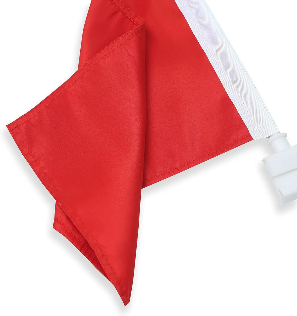 Purle Red Flag Car Window Flag of Red Color 11X18 Inch(28x46cm) 100% Polyester, Strong White Flagpole by flagsshop