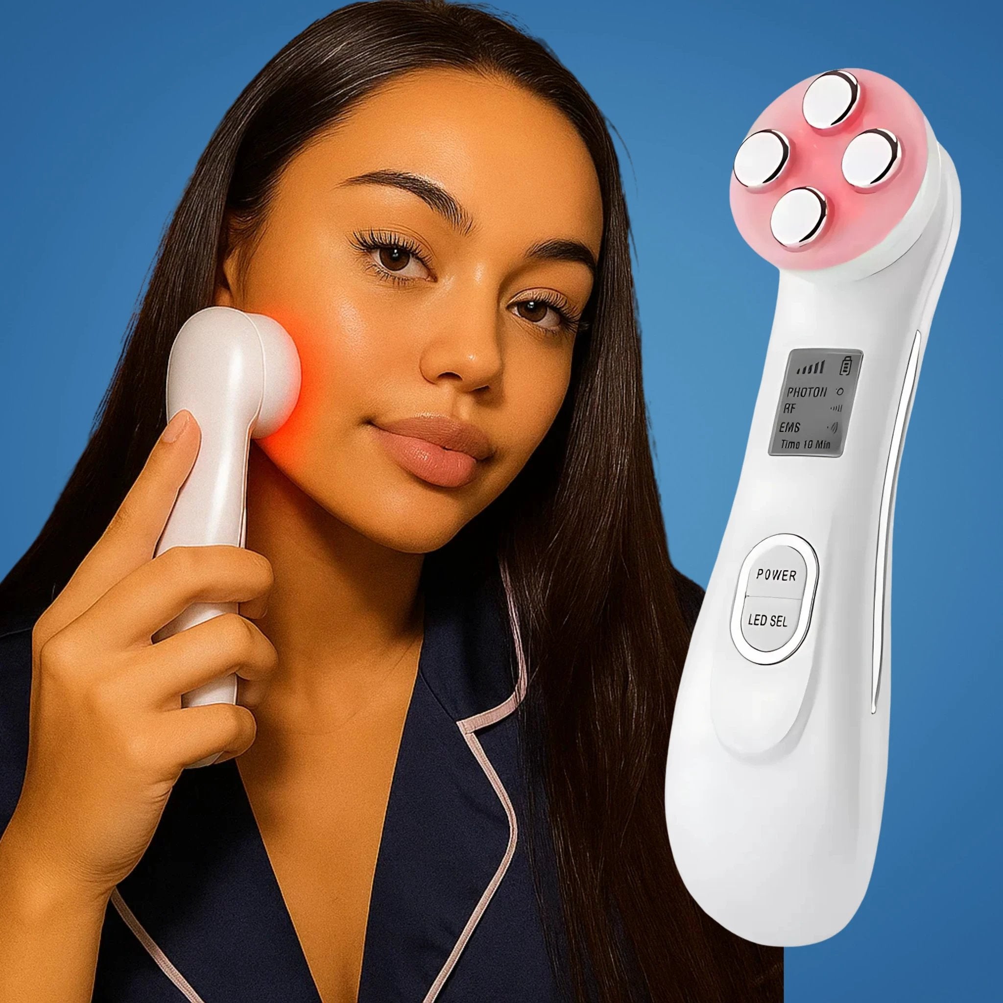 GlowBeam | LED Facial Wand – Anti-Ageing Light Therapy – Lightweight Design – Home Skincare for All Skin Types Bowlift by Bowlift