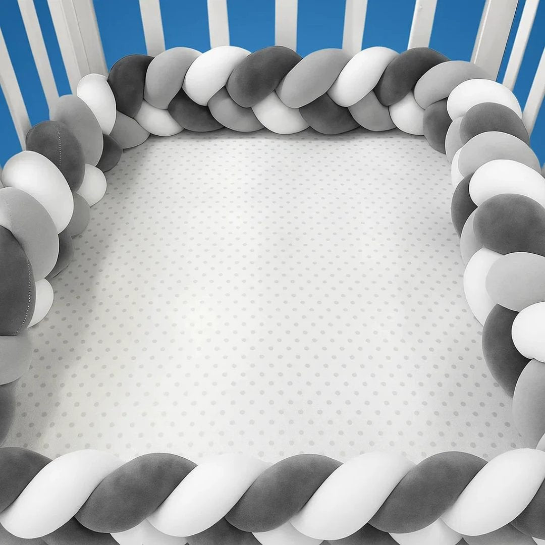 SnugNest | Braided Cot Bumper – Breathable Cotton – Soft Cushioning – Newborn Nursery Safety Bowlift by Bowlift
