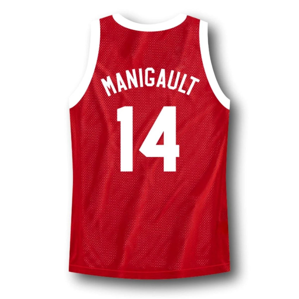 Manigault Jersey #14 Franklin High School Rebound Basketball Red by My store basketball