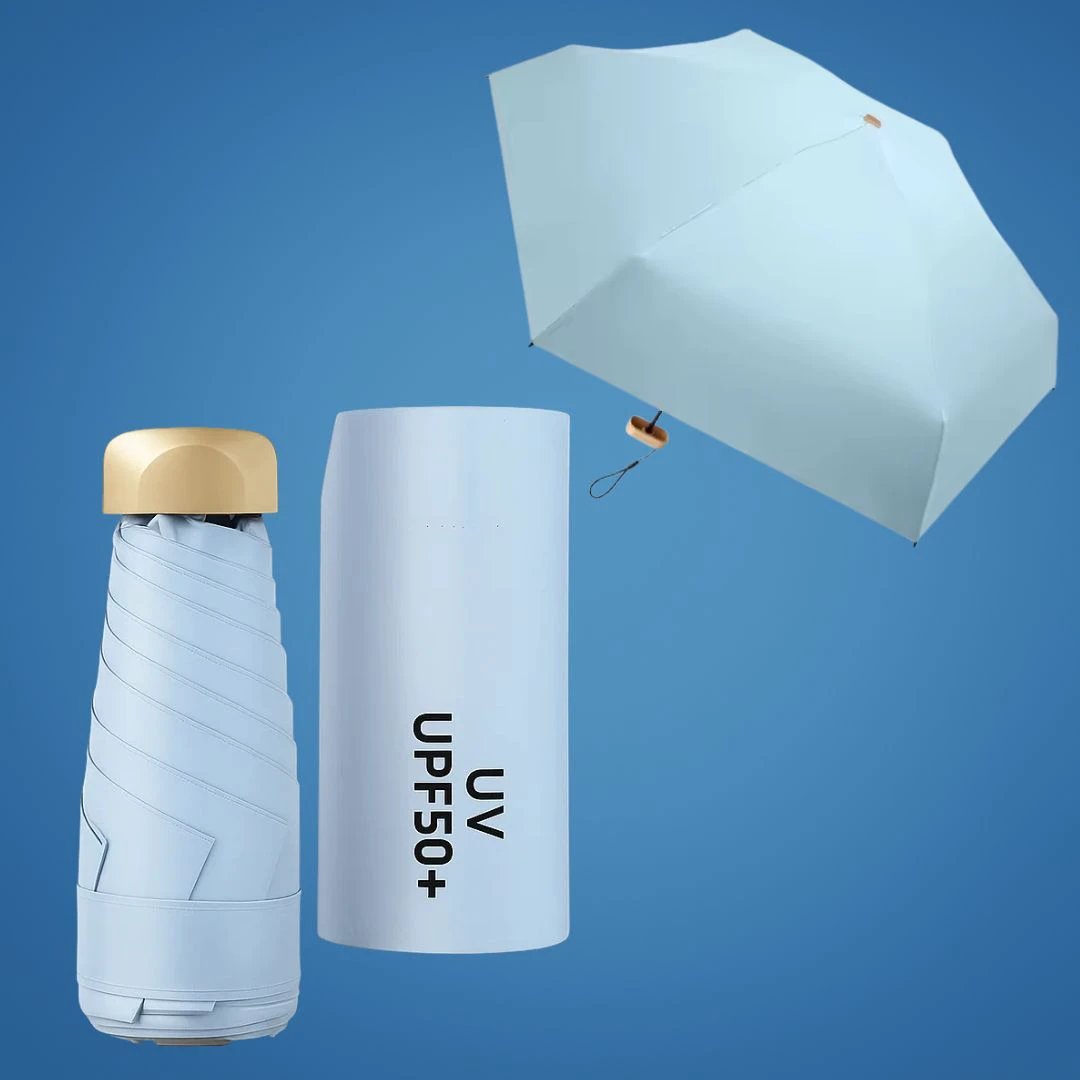 UrbanBrolly | Mini UV Folding Umbrella – UPF 50+ Sun Protection – Water‑Repellent – Lightweight Pocket‑Size Travel Use Bowlift by Bowlift