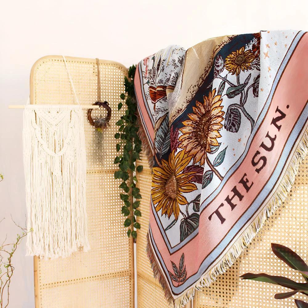 Boho Sun Tapestry Blanket by Casa & Beyond