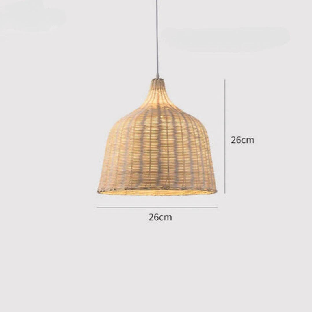 RusticGlow - Woven Rattan Pendant Light Bowlift by Bowlift
