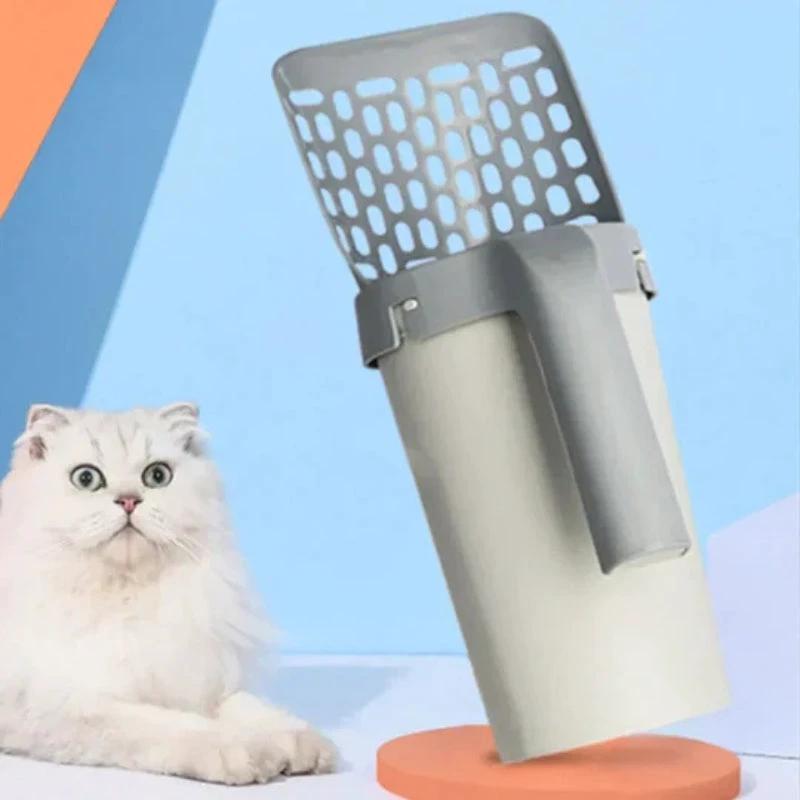 Self-cleaning cat litter box with integrated bag dispenser Bowlift by Bowlift