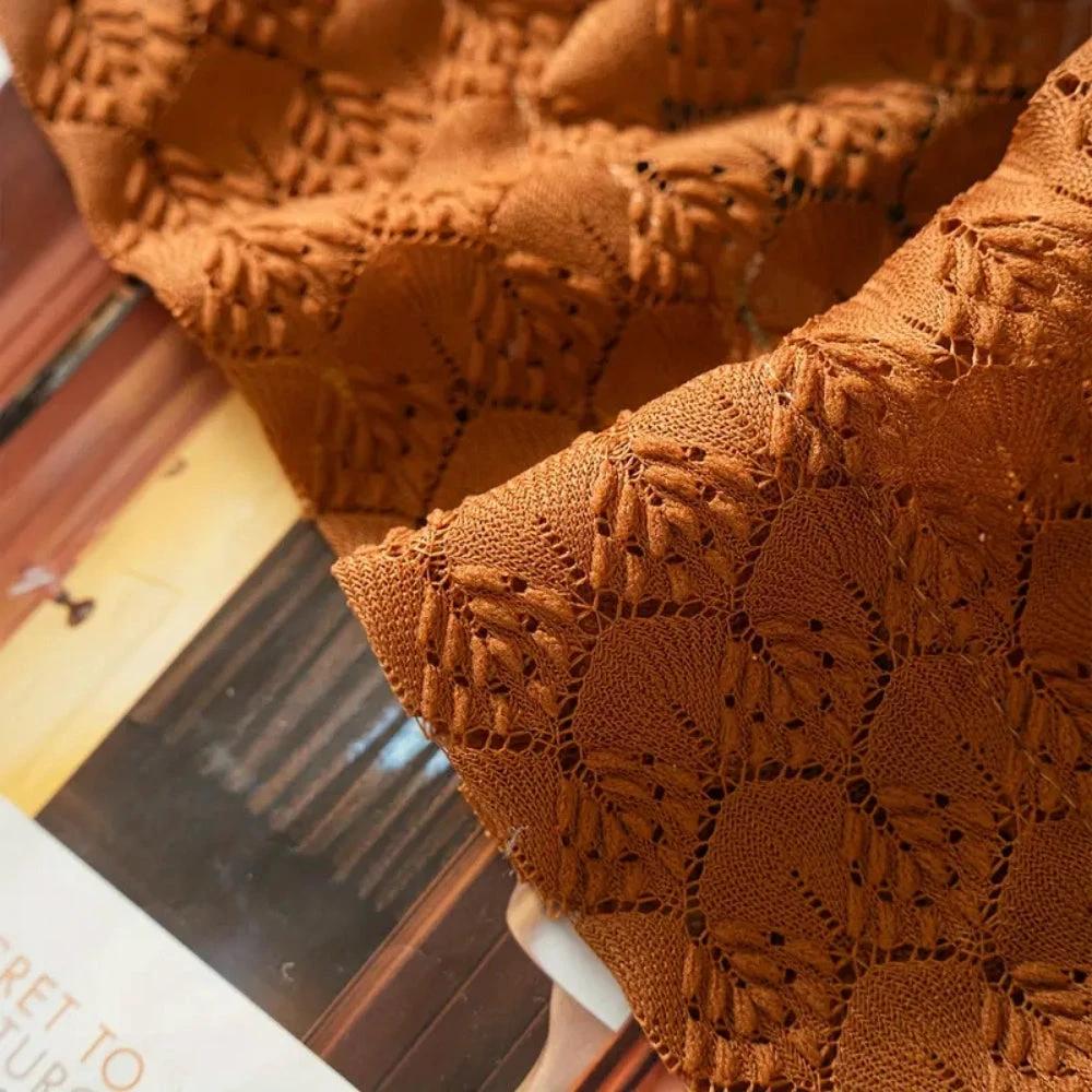 Amber Glow Boho Crochet Curtain by Casa & Beyond