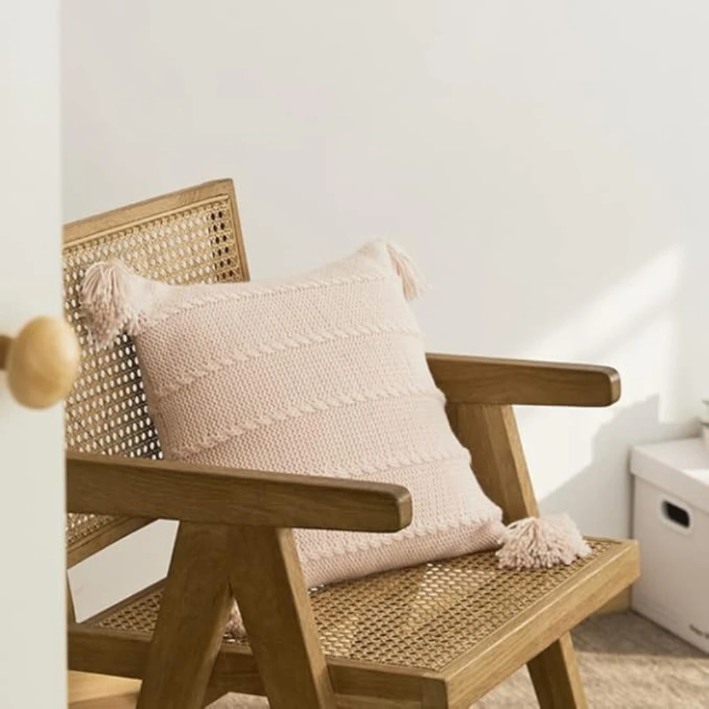Nordic Knitted Tassel Cushion by Casa & Beyond