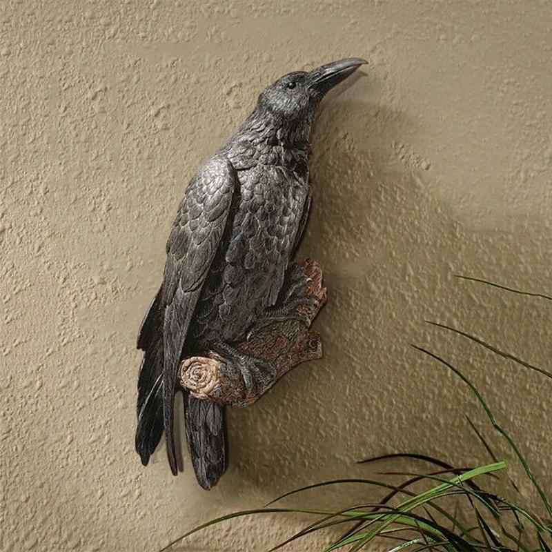 Noctura Realistic Decorative Raven – Atmospheric Decoration for Home & Garden Bowlift by Bowlift
