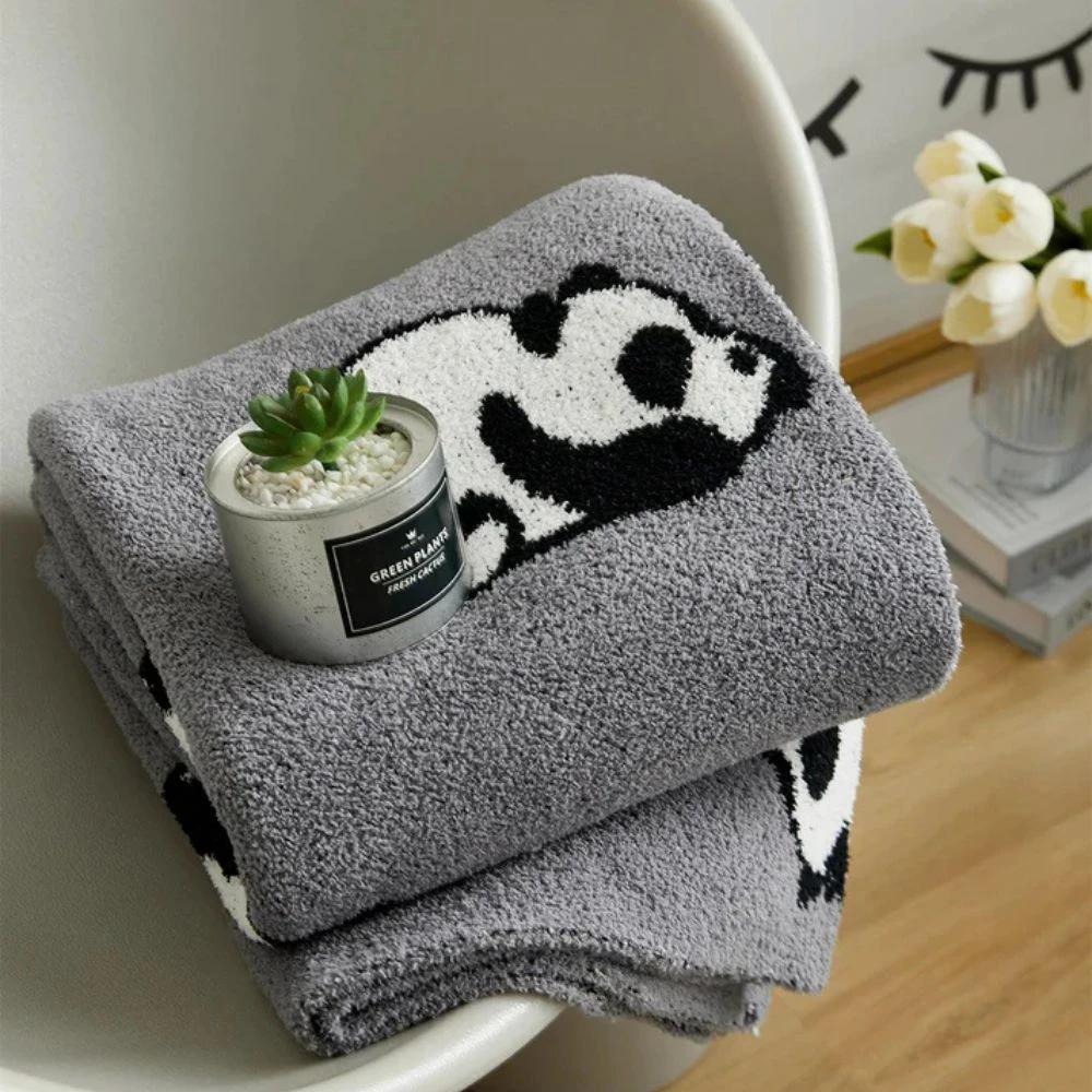 Kawaii Panda Knitted Blanket by Casa & Beyond