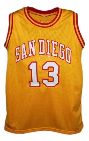 Wilt Chamberlain Jersey #13 San Diego Conquistadors Aba Basketball Yellow by My store basketball