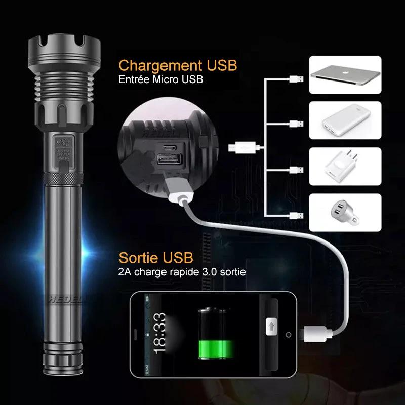 Tactical rechargeable laser LED flashlight by Bowlift