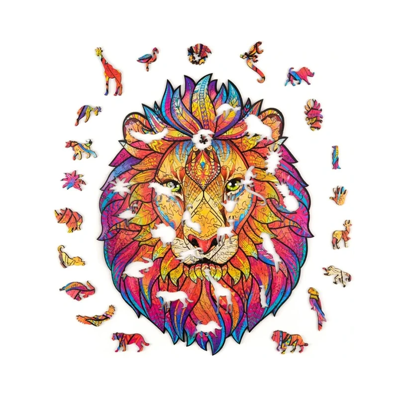Wooden Lion Puzzle by Bowlift