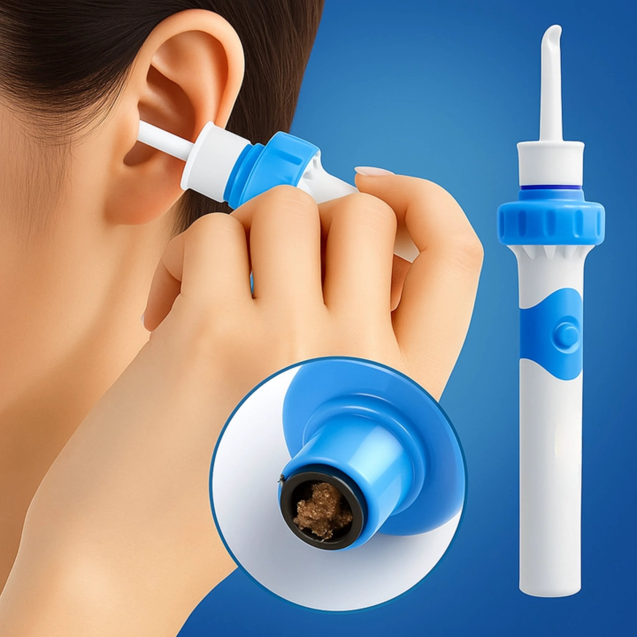 Soft Silicone Tip – LED Guidance – Quiet Safe Wax Removal for Adults & Kids Bowlift by Bowlift