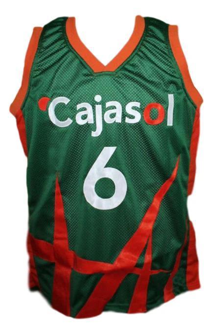 Kristaps Porzingis Jersey #6 Cajasol Sevilla Basketball Green by My store basketball