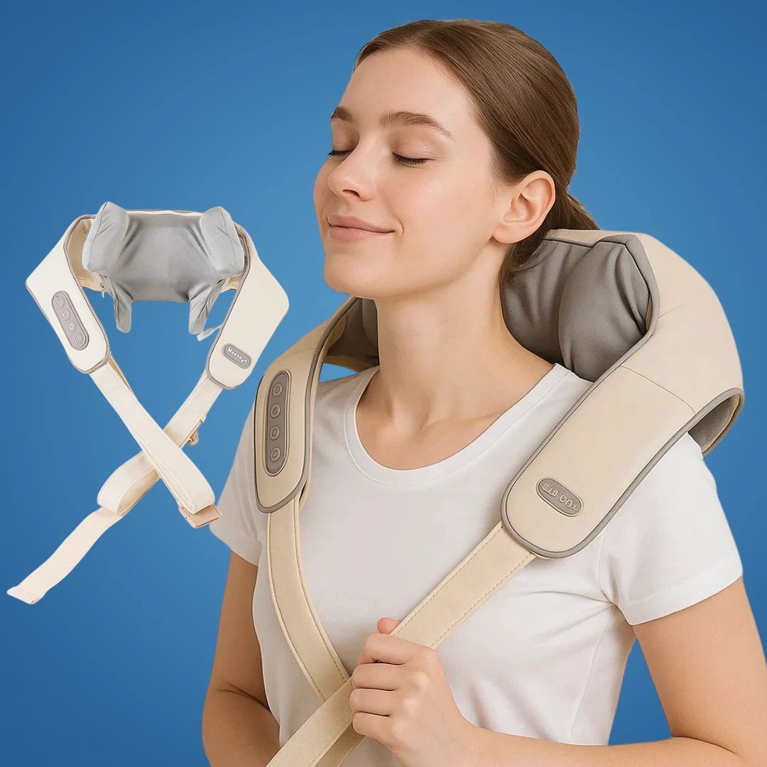 RelaxaPro | Shiatsu Neck Massager – Heated Relief – Cordless Design – Ideal for Office & Home Use Bowlift by Bowlift