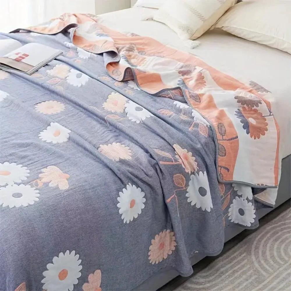 Zyphara Reversible Cotton Floral Blanket by Casa & Beyond