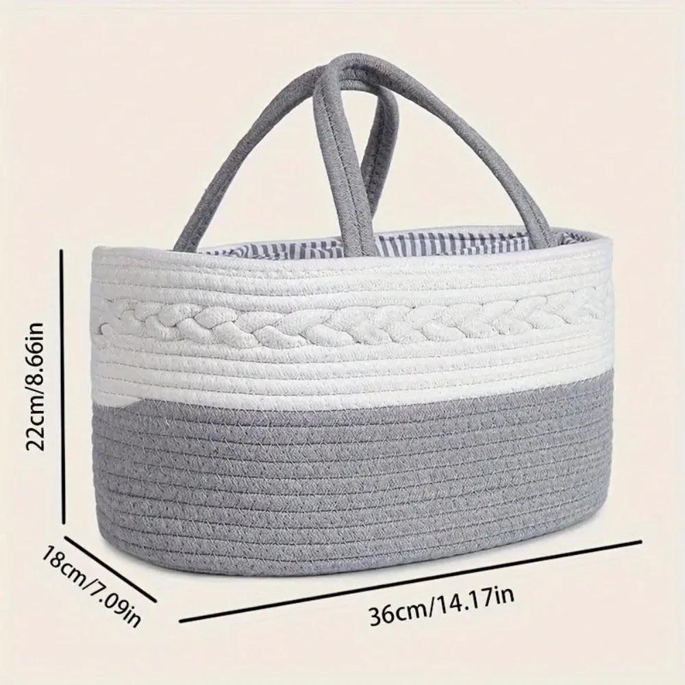 Braided Grey Baby Essentials Organizer by Casa & Beyond