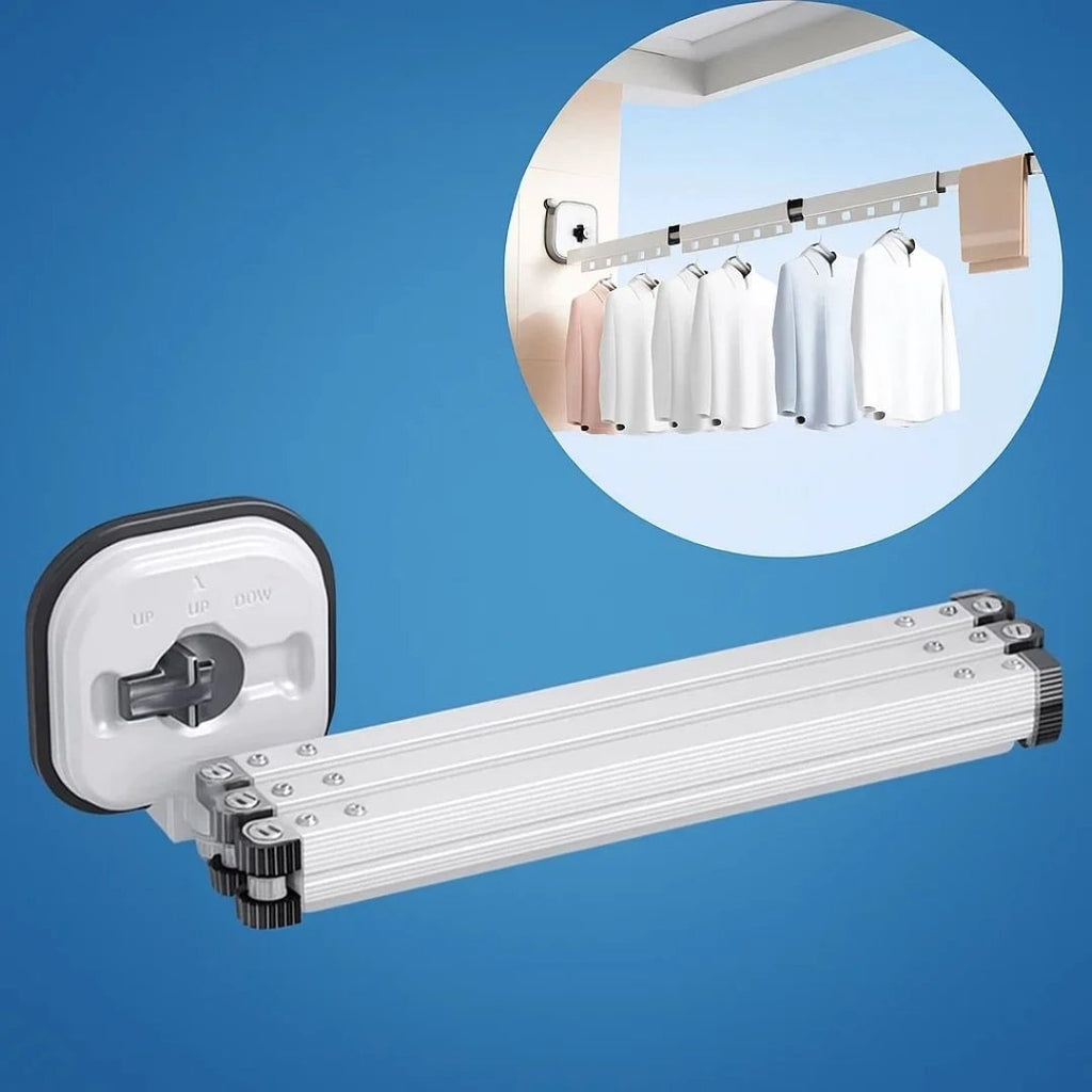 SpaceEase | Folding Clothes Hanger – Retractable Wall-Mounted Rack – Stainless Steel – Ideal for Small Spaces Bowlift by Bowlift