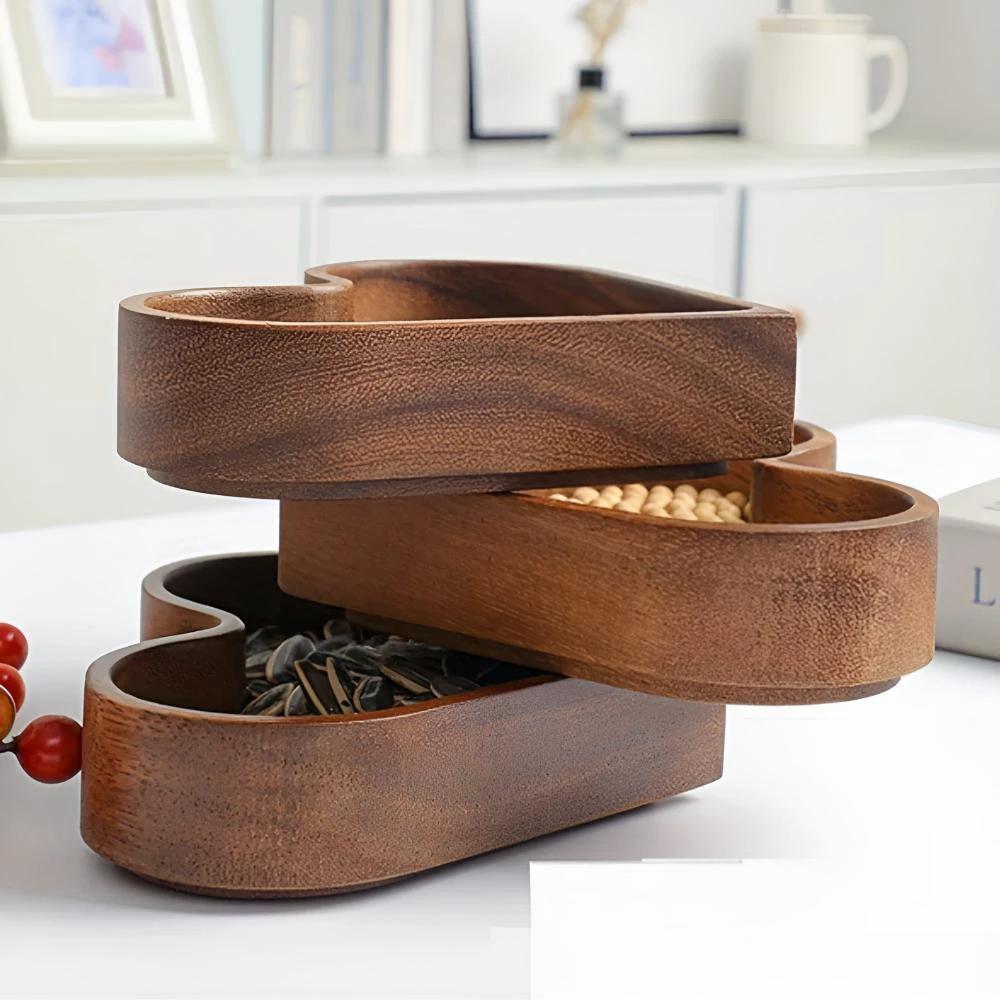 Heart-Shaped Wooden Snack Tray | 4 pcs by Casa & Beyond