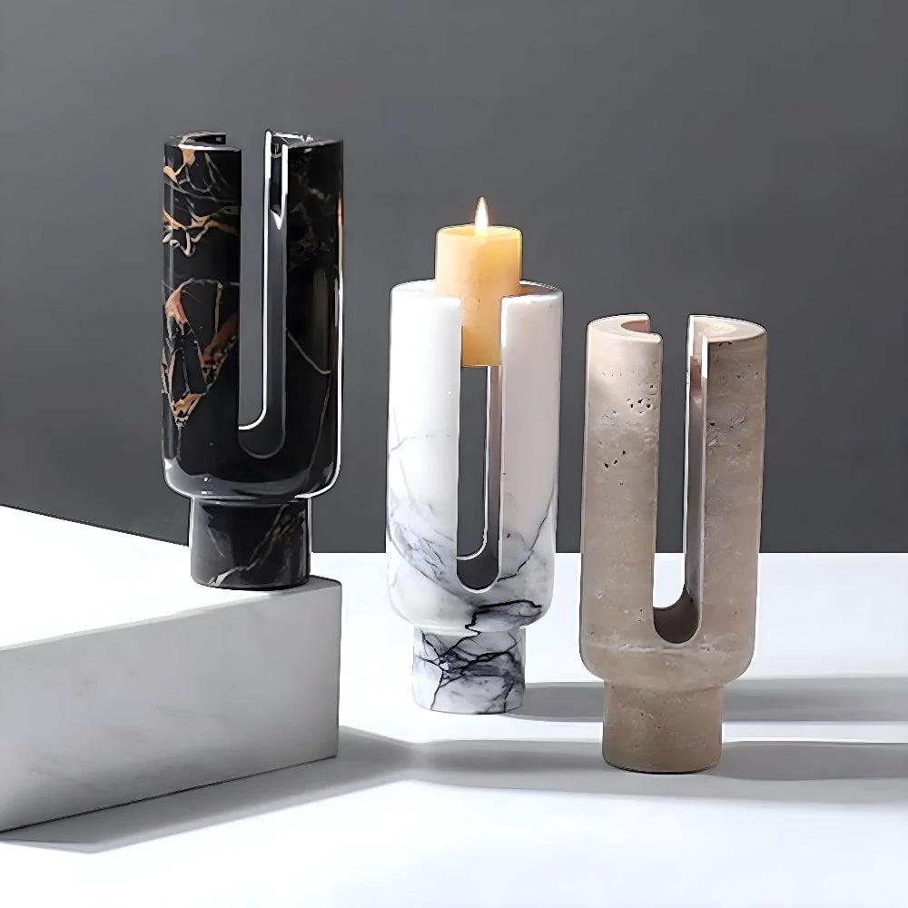 Eclipse Marble Candle Holder by Casa & Beyond