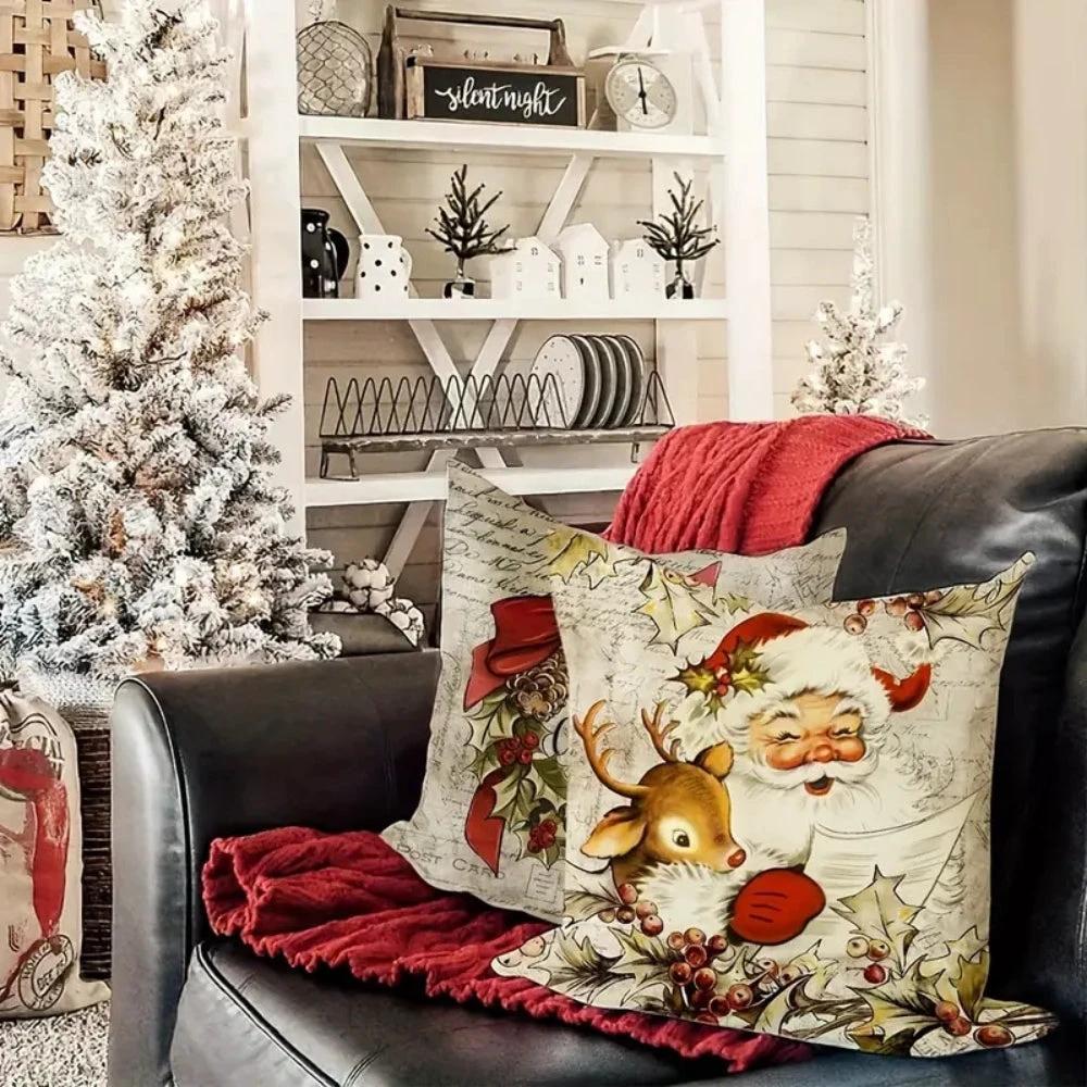 Santa's Charm Farmhouse Cushion Cover by Casa & Beyond