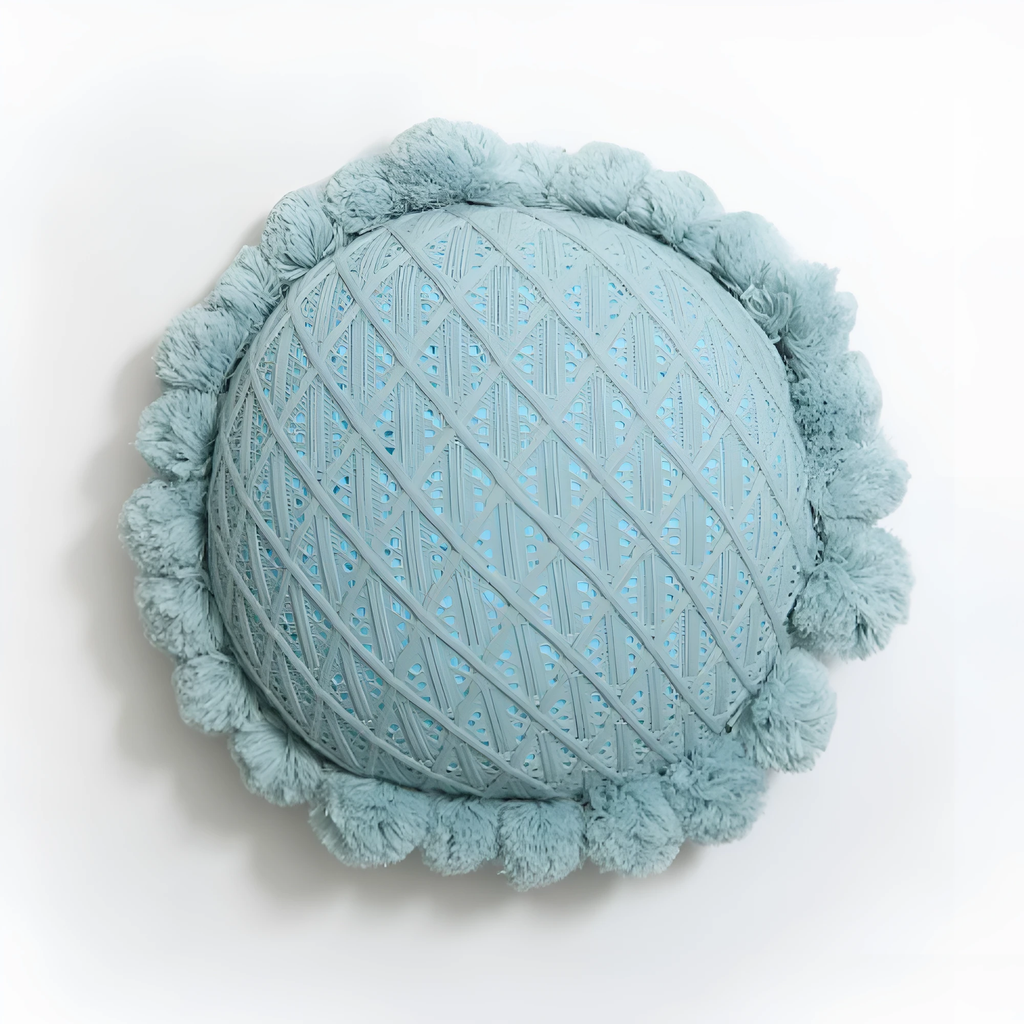 Chic Sunflower Pom-Pom Cushion by Casa & Beyond
