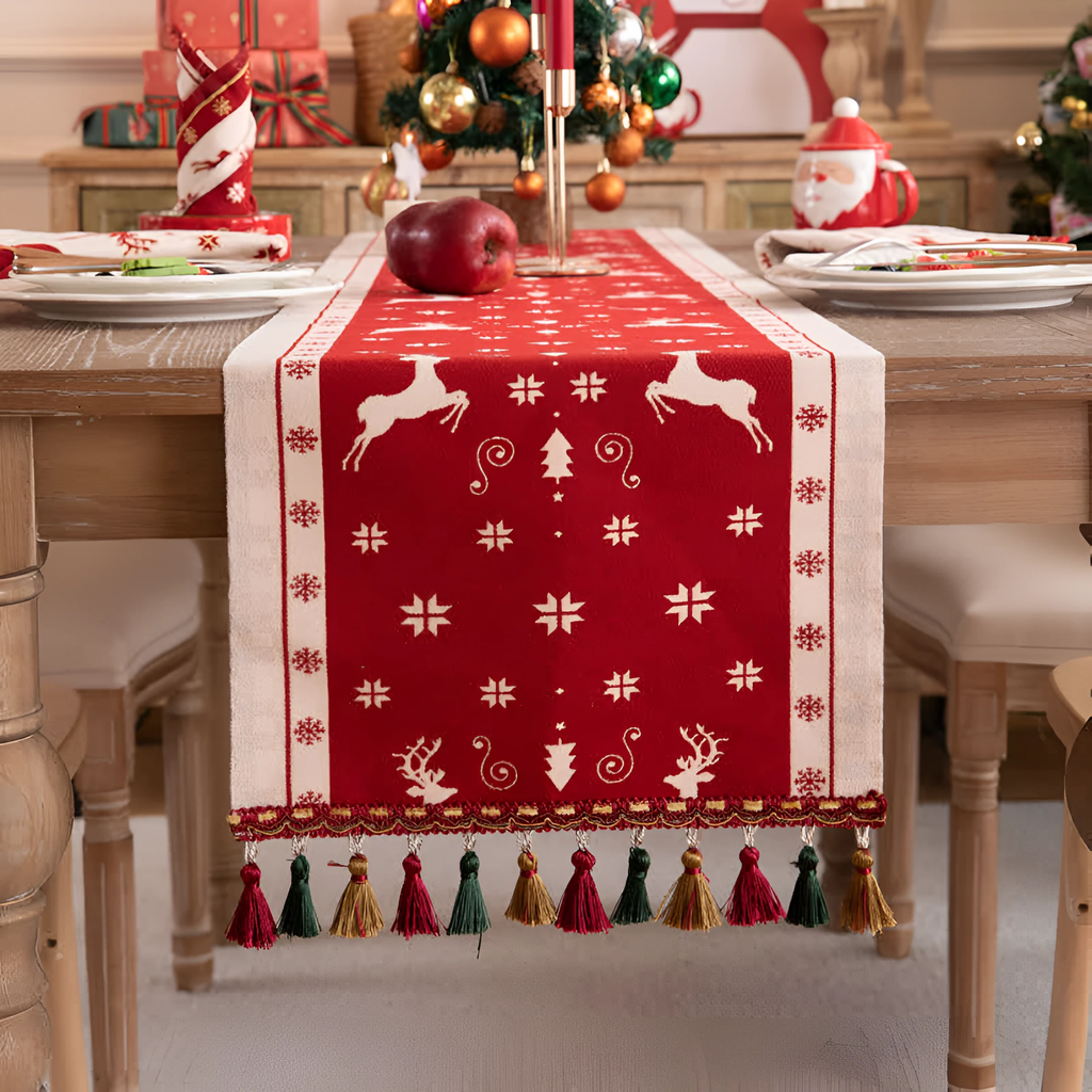 Luxe Merry Tasseled Runner Cloth by Casa & Beyond