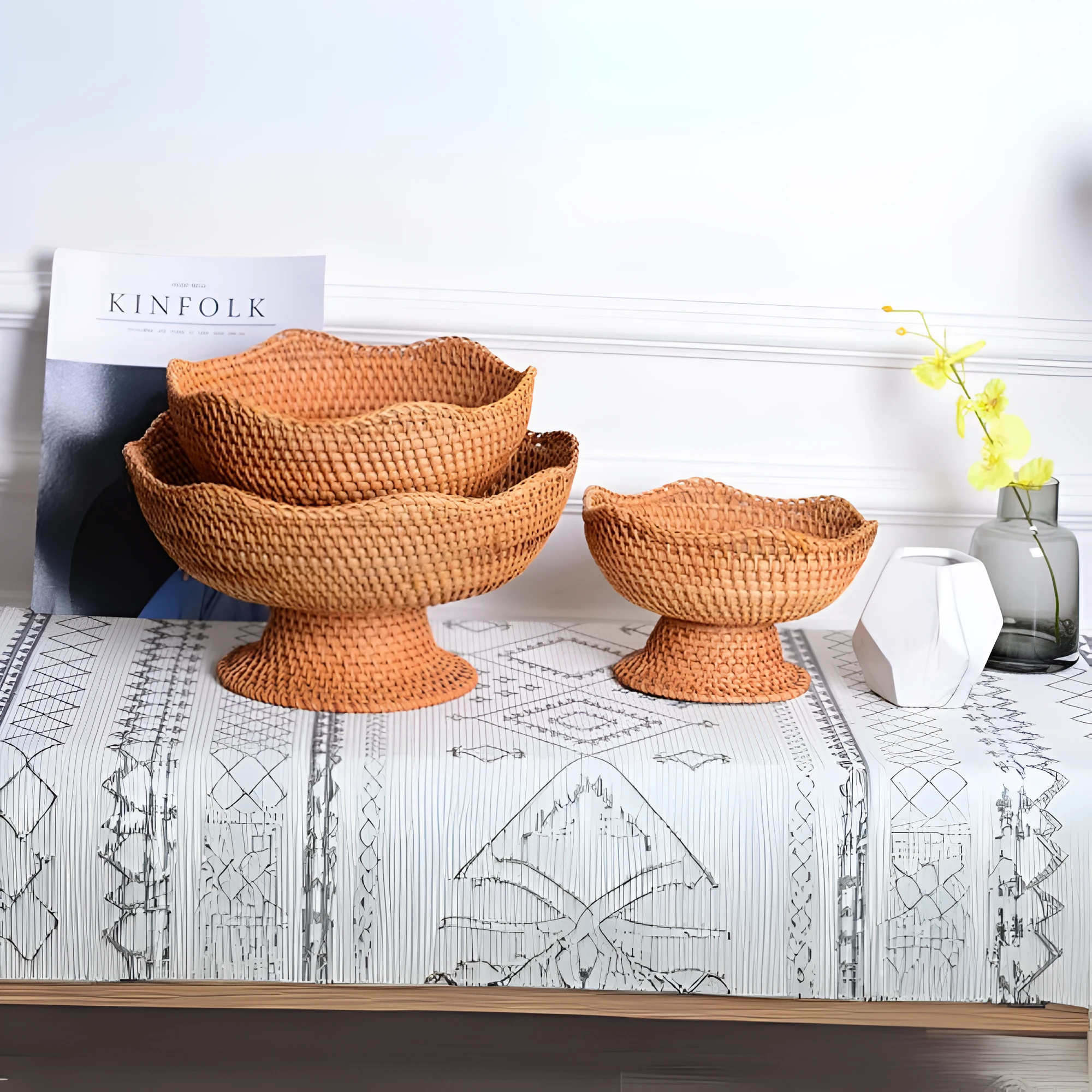 Natural Rattan Handwoven Fruit Basket by Casa & Beyond