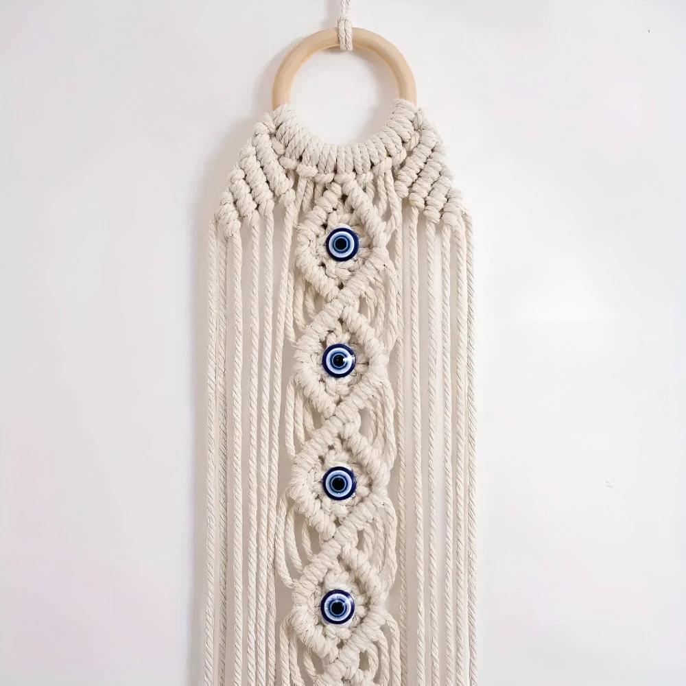 Eye-Beads Bohemian Macrame Wall Decor by Casa & Beyond