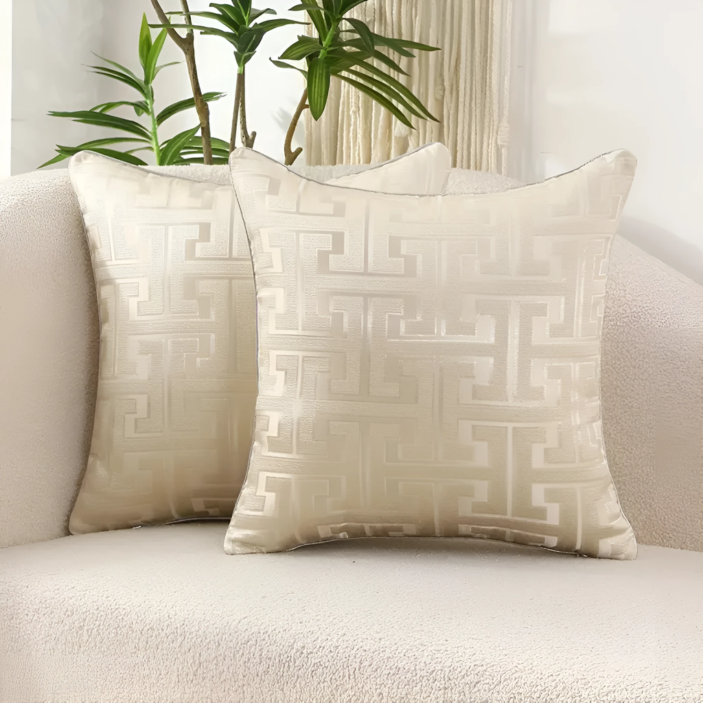 Geometric Jacquard Luxury Cushion Cover by Casa & Beyond