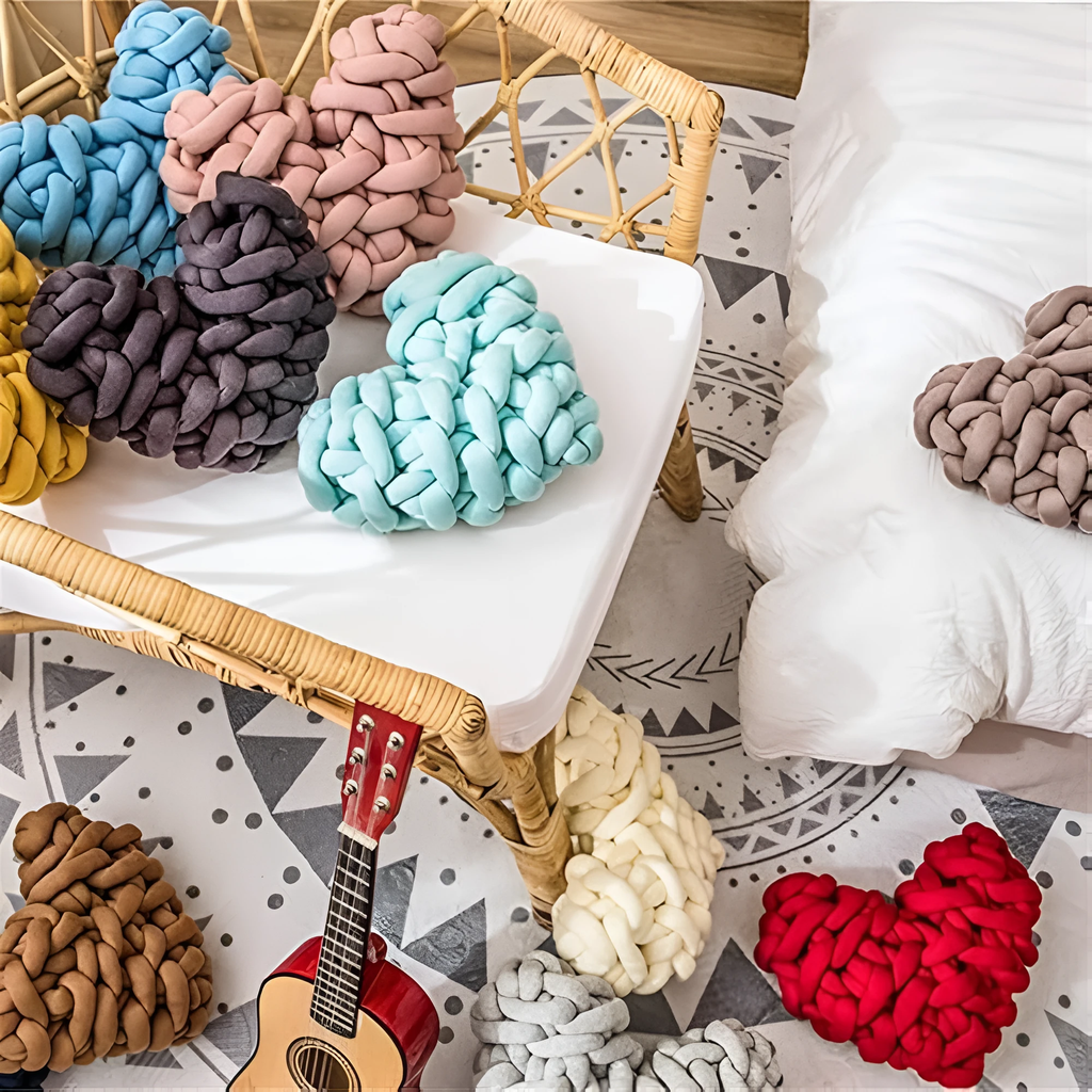 Plush Knotted Heart Shape Cushions by Casa & Beyond