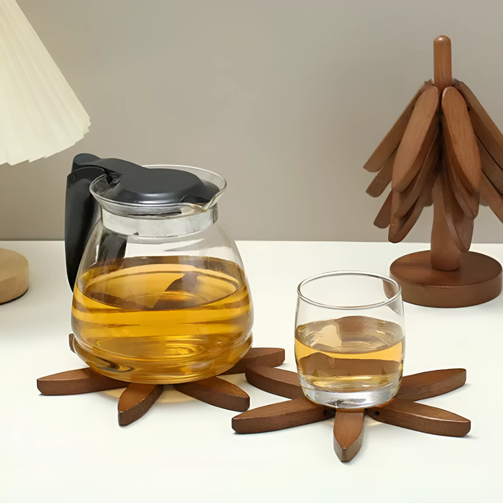 Foldable Wooden Trivets | 3 Pcs Set by Casa & Beyond