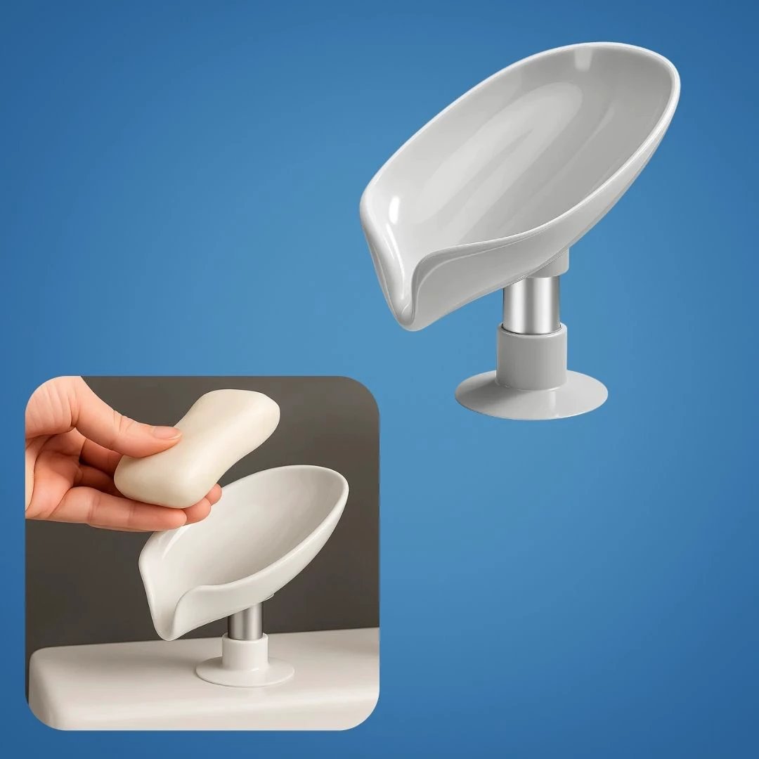 Draining Soap Holder – Keep Soap Dry – Strong Suction Cup – No Drill Mount – Hygienic Bathroom & Shower Storage Solution Bowlift by Bowlift