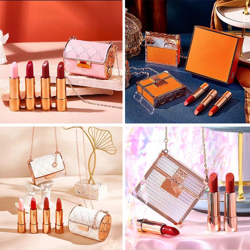 Lipstick Set Velvet Matte with Glamour Chain Handbag by Bowlift